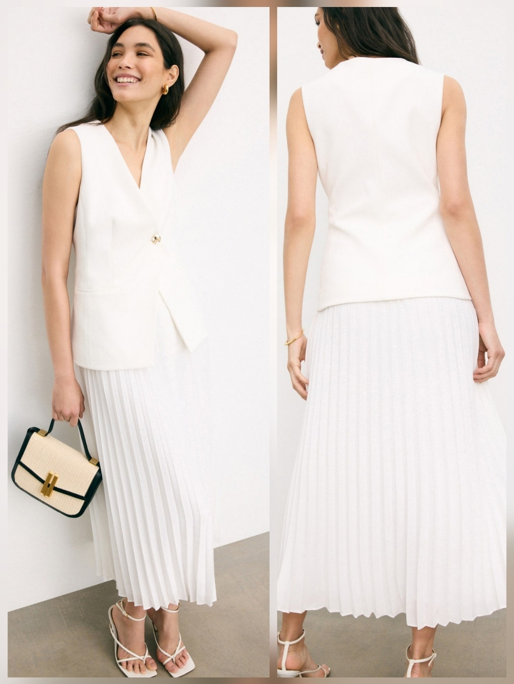 Derek Lam 10 Crosby Lauren Mixed Media Dress Casual V-Neck Sleeveless Size 8
